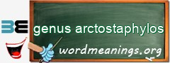 WordMeaning blackboard for genus arctostaphylos